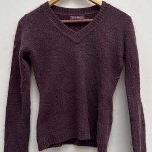 V neck purple sweater