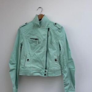 teal denim jacket