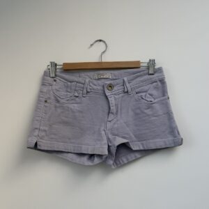 low rise purple mini shorts